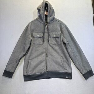 MK Machine Men's Black & Gray Hooded Full Zip Coat Size XL‎